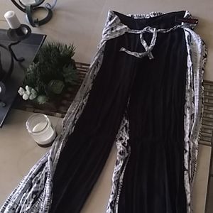 Black tie dye swim pants